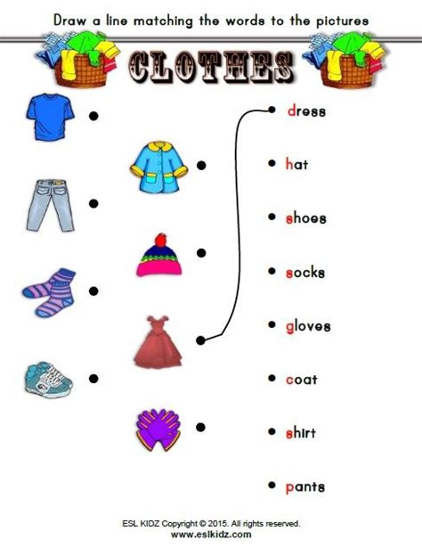 15 Esl Clothing Worksheet Elementary Bit Worksheets