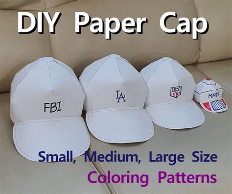 DIY Paper Cap, Paper Hat, Wearable Hat, Coloring Hat, Baseball Cap, Printable Instant, Origami ...