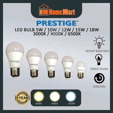 Prestige Led Bulb W W W W W K K K Sirim