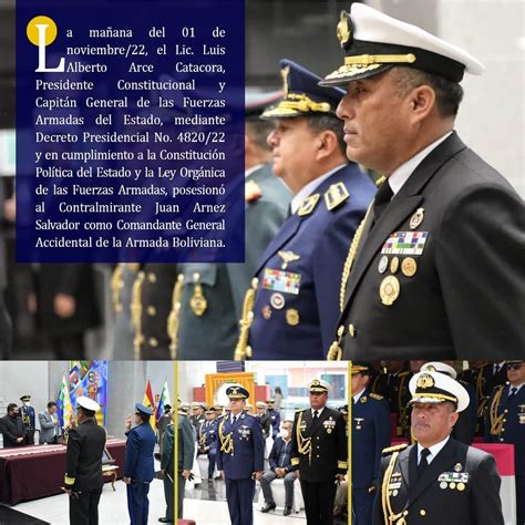 CONTRALMIRANTE JUAN ARNEZ SALVADOR ASUME EL MANDO DE LA ARMADA BOLIVIANA