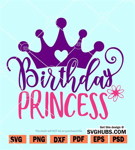 Happy Birthday Princess SVG