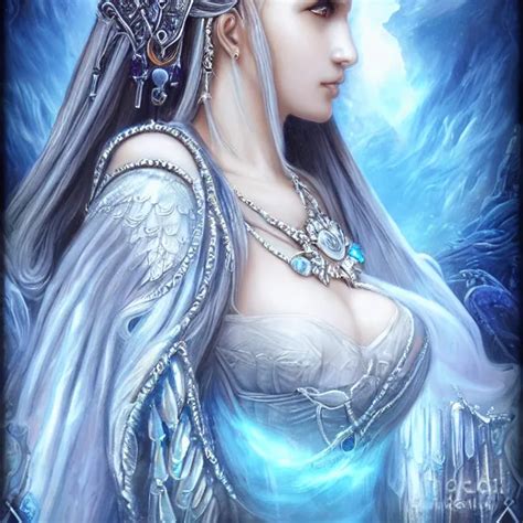 Perfectly Centered Close Up Portrait Goddess Of Ice Stable