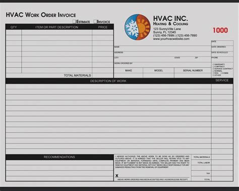 Free Hvac Invoice Template