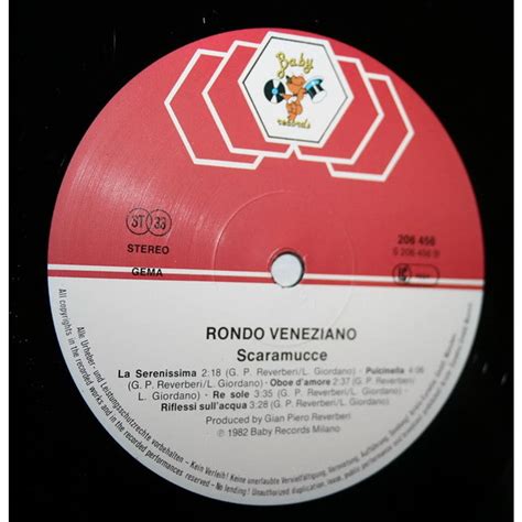 Rondo Veneziano Scaramucce Vinyl LP 1982 DE Reissue HHV