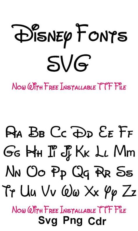 Disney Font Svg Disney Alphabet Svg Svg Files For Silhouette Etsy Canada Disney Font Disney