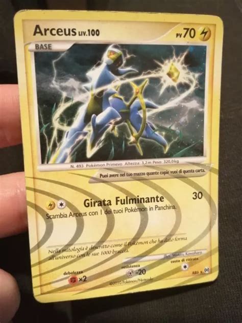 CARTA POKEMON ARCEUS Lampo Liv 100 AR6 Platino Rara Holo Ita EUR 4 00