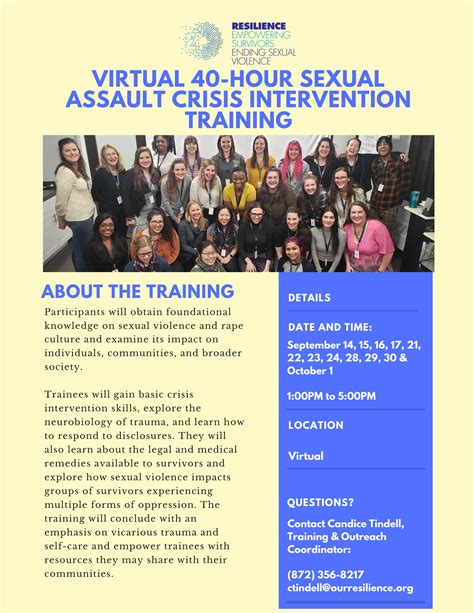 Virtual 40 Hour Sexual Assault Crisis Intervention Training Resilience