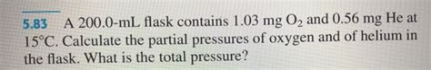 Solved A Ml Flask Contains Mg O And Mg Chegg