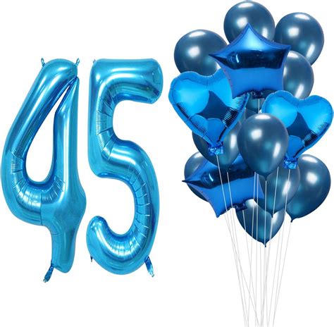 40 Inch Blue 45th Birthday Helium Jumbo Digital Number 45