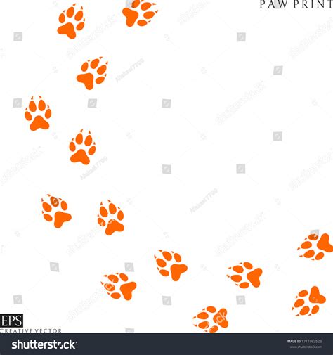 Fox Paw Prints Silhouette Isolated Paw เวกเตอร์สต็อก ปลอดค่าลิขสิทธิ์