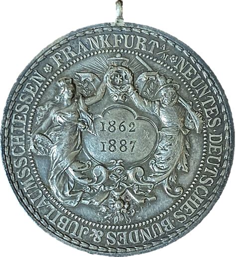 Medal 9th German Shooting Festival In Frankfurt 1887 Alemania 1871