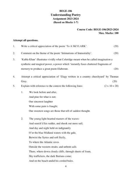 Ignou Bege Solved Assignment English Medium