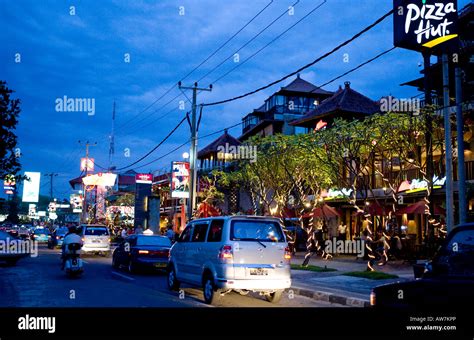 Nightime In Downtown Kuta Bali Indonesia Stock Photo 16492605 Alamy