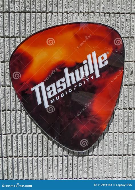 Nashville, TN USA - Nashville Music City Guitar Pick Sign Editorial