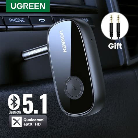 UGREEN Bluetooth Car Receiver Adapter 3 5mm AUX Jacks For Car Speakers