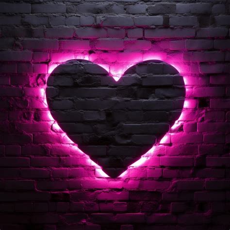 Premium AI Image | Neon heart with wall background