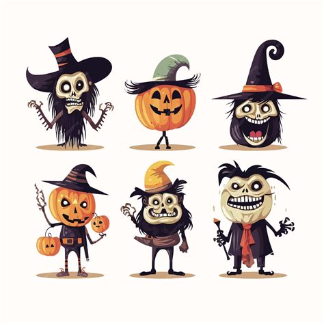 Premium Vector | Vector collection set of halloween pumpkin characters