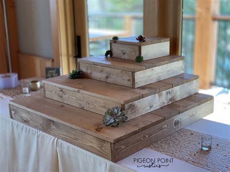 Rustic Wooden Wedding Cake Stand Platform For Cakes And Etsy