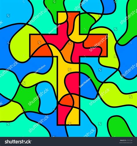 Stained Glass Cross Stock Vector Royalty Free 2737134 Shutterstock