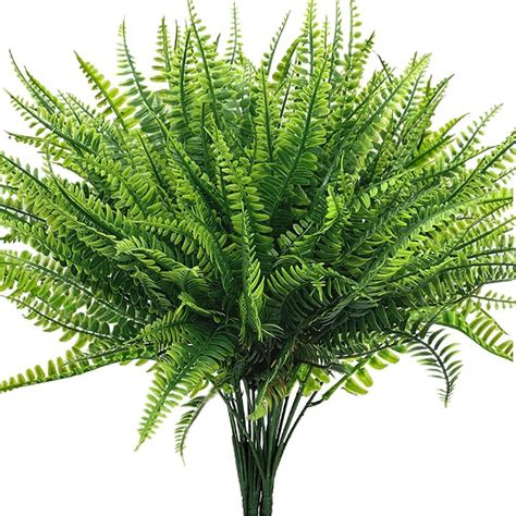 Artificial Shrubs 6PCS Artificial Boston Fern Plants Greenery Bushes