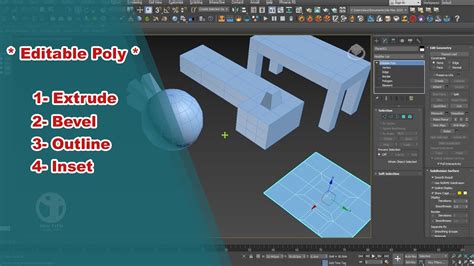 3Ds Max 2020 Beginner Tutorial Editable Poly Extrude Polygon Bevel