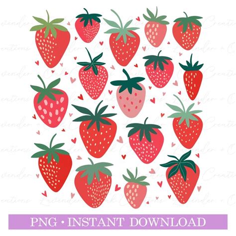 Strawberry Art - Etsy