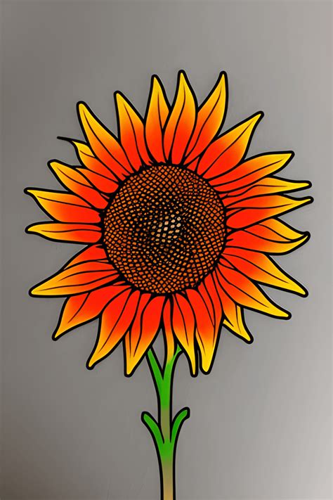 Sunflower Airbrush Sticker · Creative Fabrica