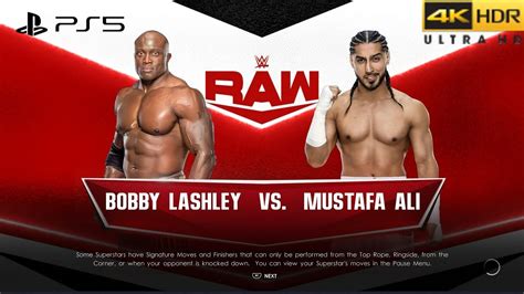 WWE 2K22 PS5 BOBBY LASHLEY Vs MUSTAFA ALI RAW NOV 14 2022 4K