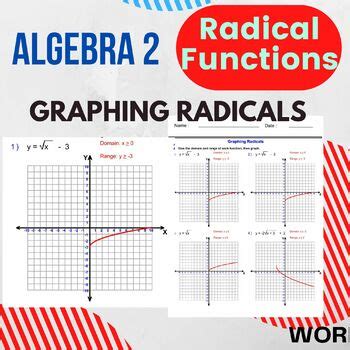 Graphing Radicals Algebra Radical Functions By Math Lamsa Tpt