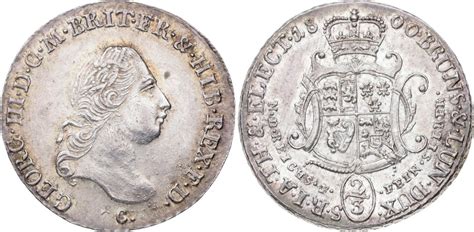 Braunschweig Calenberg Hannover 2 3 Taler 1800 C Georg III 1760 1820