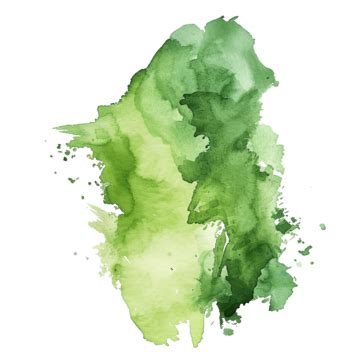 Green Watercolor Shape Textured Decorative Trace Png Transparent