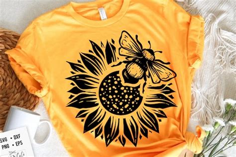 Bee And Sunflower Svg Bee Svg Sunflower Svg Honey Bee Svg Etsy