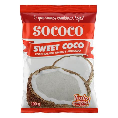 Coco Ralado Sococo Sweet Úmido E Adoçado 100G é aqui na Arasuper