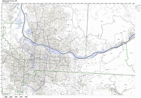 Multnomah County Oregon Or Zip Code Map Not Laminated Amazonca