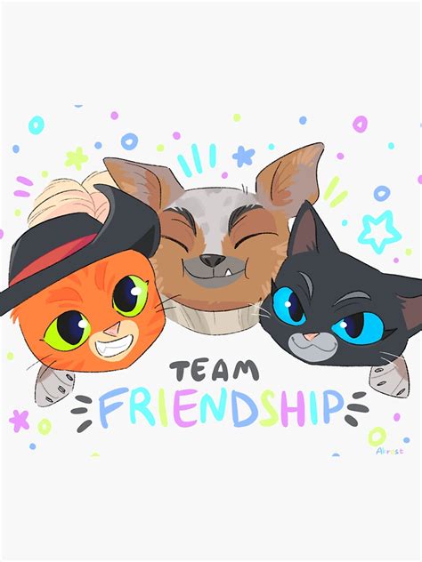 Team Friendship Puss In Boots The Last Wish 2 Sticker For Sale By Bigbadwolf14 Redbubble