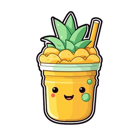 Premium Vector 023 Mango Pineapple Smoothie Sticker Cool Colors