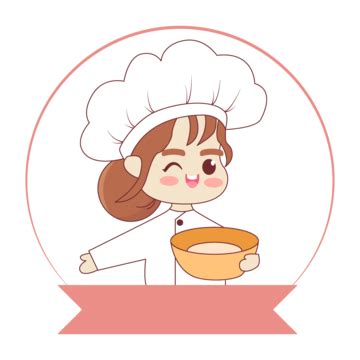 Ilustração Vetorial De Garota Chef Fofa Para Logotipo De Comida Ou