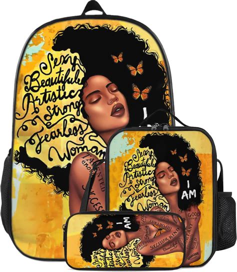 Amazon.com: ZHVOUT 3pcs Set African Women Backpack Black Girl Magic ...