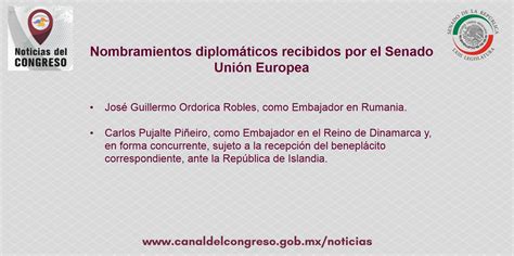 Noticias Del Congreso Ratifica Senado Nombramientos Diplomáticos