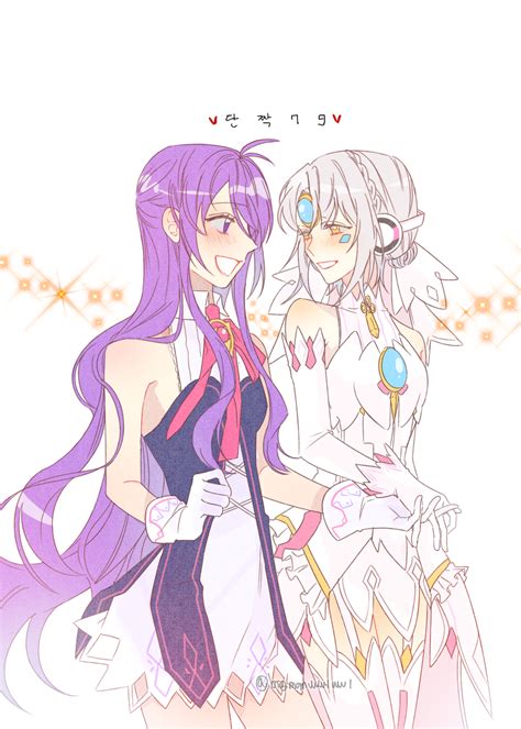 Aisha And Eve Elsword Character Art Anime Sketch