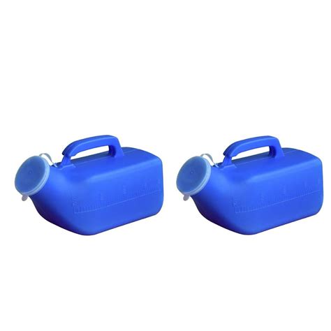 2 Pcs Urinals For Men Portable Male Urinal With Lid 2000 Ml 66 Large