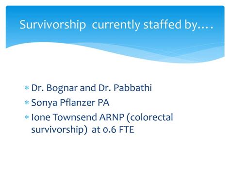 Moffitt Cancer Center Survivorship Program Ppt