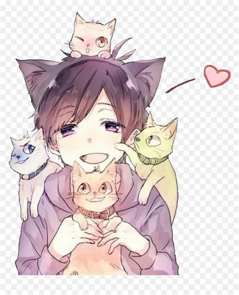 Cute Cat Boy Anime, HD Png Download - vhv