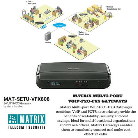 Matrix Mat Setu Vfx Voip Fxo Fxs Gateway With Voip Fxs And