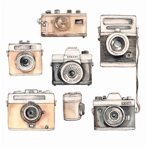 Premium Ai Image Arafed Drawing Of A Group Of Cameras With Different