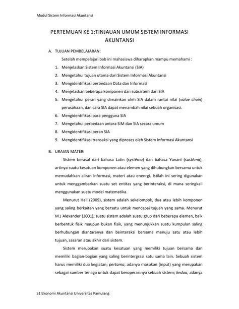 Pdf Pertemuan Ke Tinjauan Umum Sistem Informasi Tinjauan