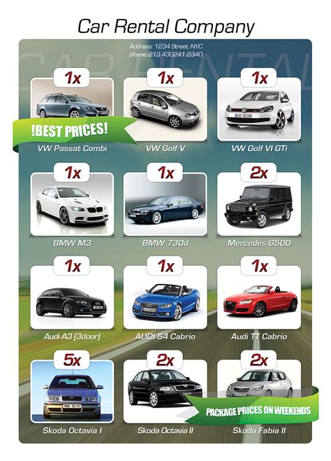 Free Car Rental Flyer Psd Free Psd Vector Icons