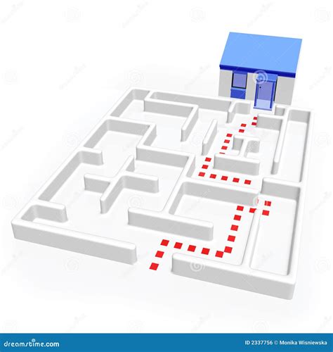 房子迷宫 库存例证 插画 包括有 查找 达到 指导 被回答的 商业 房子 困难 贷款 小点 2337756