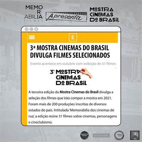 Clipagem 3ª Mostra Cinemas Do Brasil Memorabilia Dos Cinemas De Rua