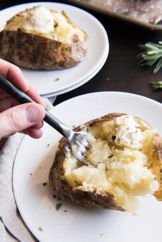 Salt Crusted Baked Potatoes with Roasted Garlic & Rosemary Butter ...